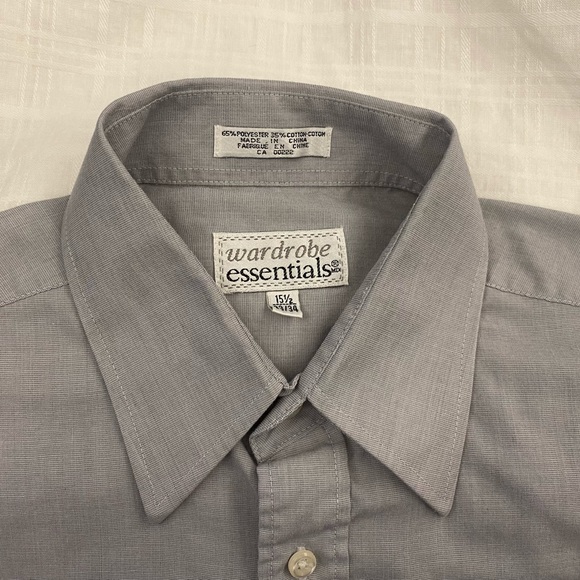Men’s Button Up Grey Shirt, Size 15.5 (33/34) - Picture 3 of 6
